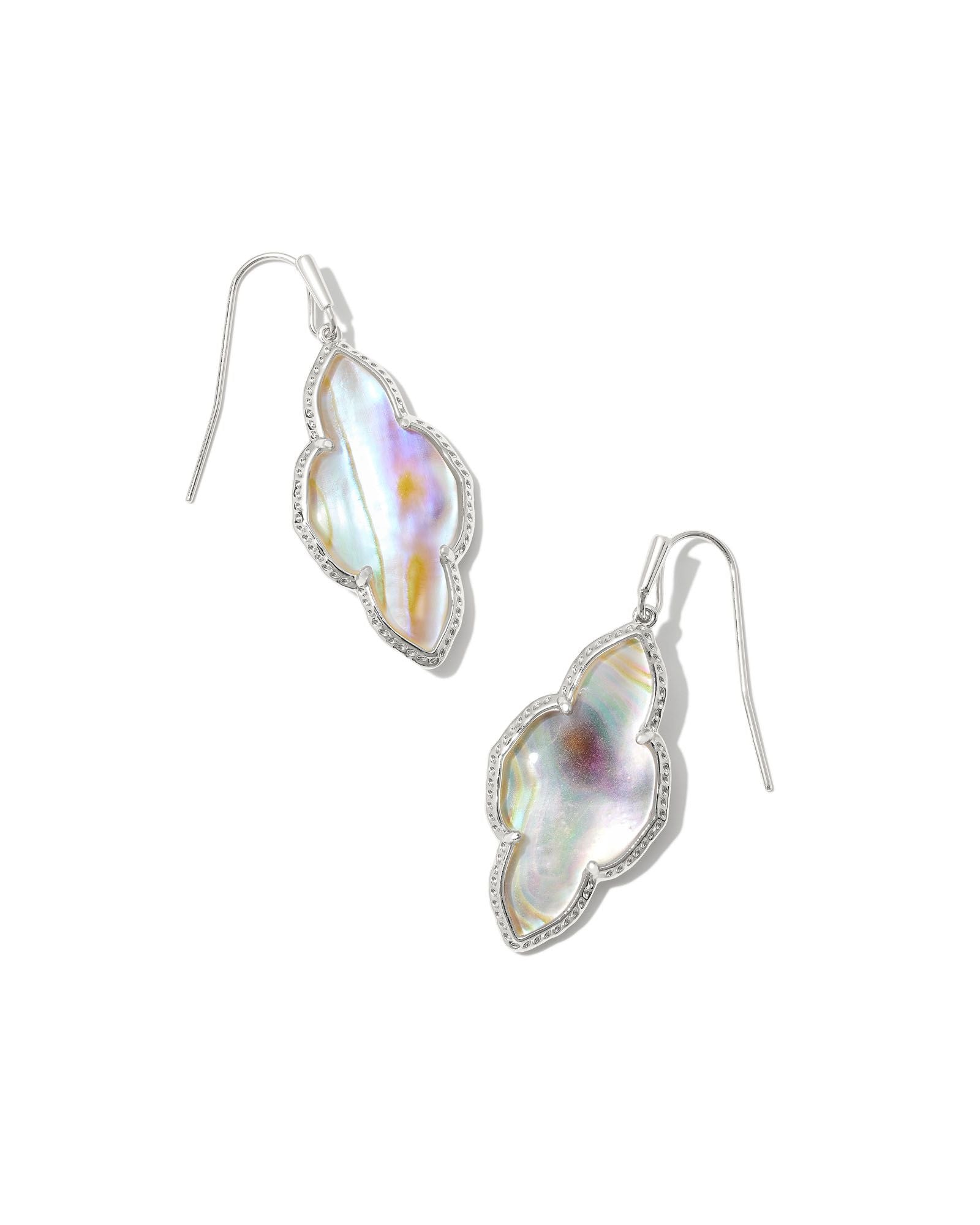 Abbie Drop Earrings Silver Iridescent Abalone
