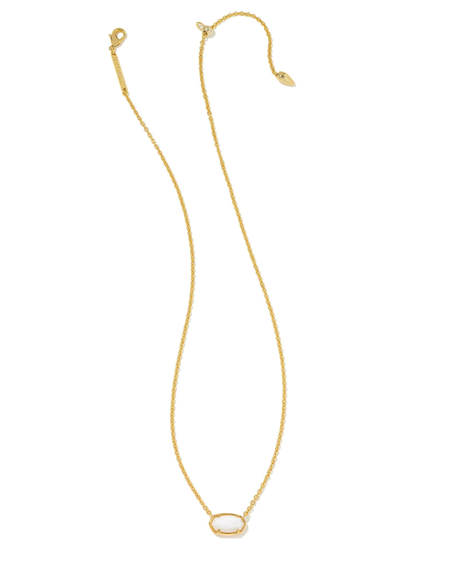Grayson Short Pendant Necklace White MOP in Gold or Silver