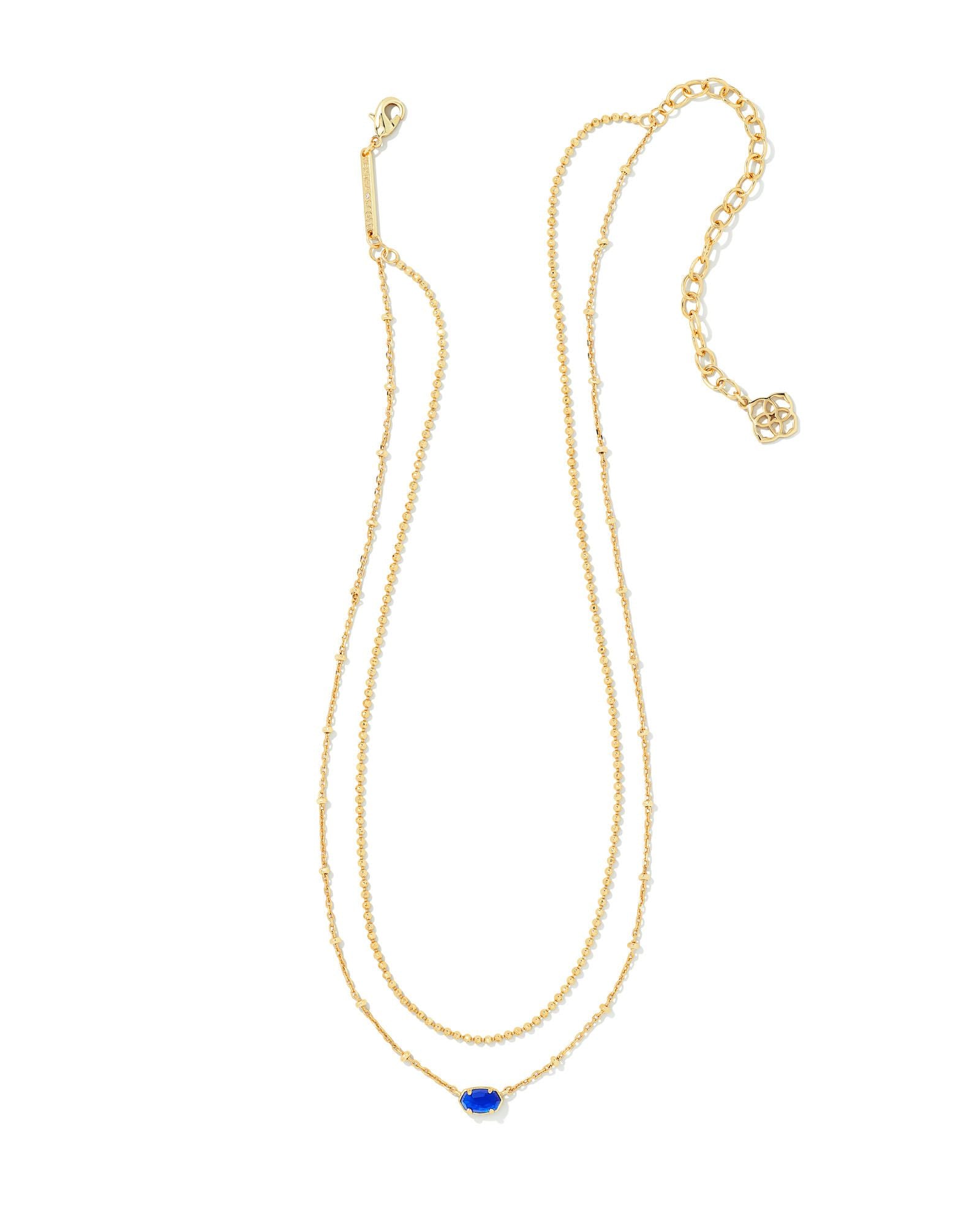 Emilie Multi Strand Necklace Cobalt Blue Illusion