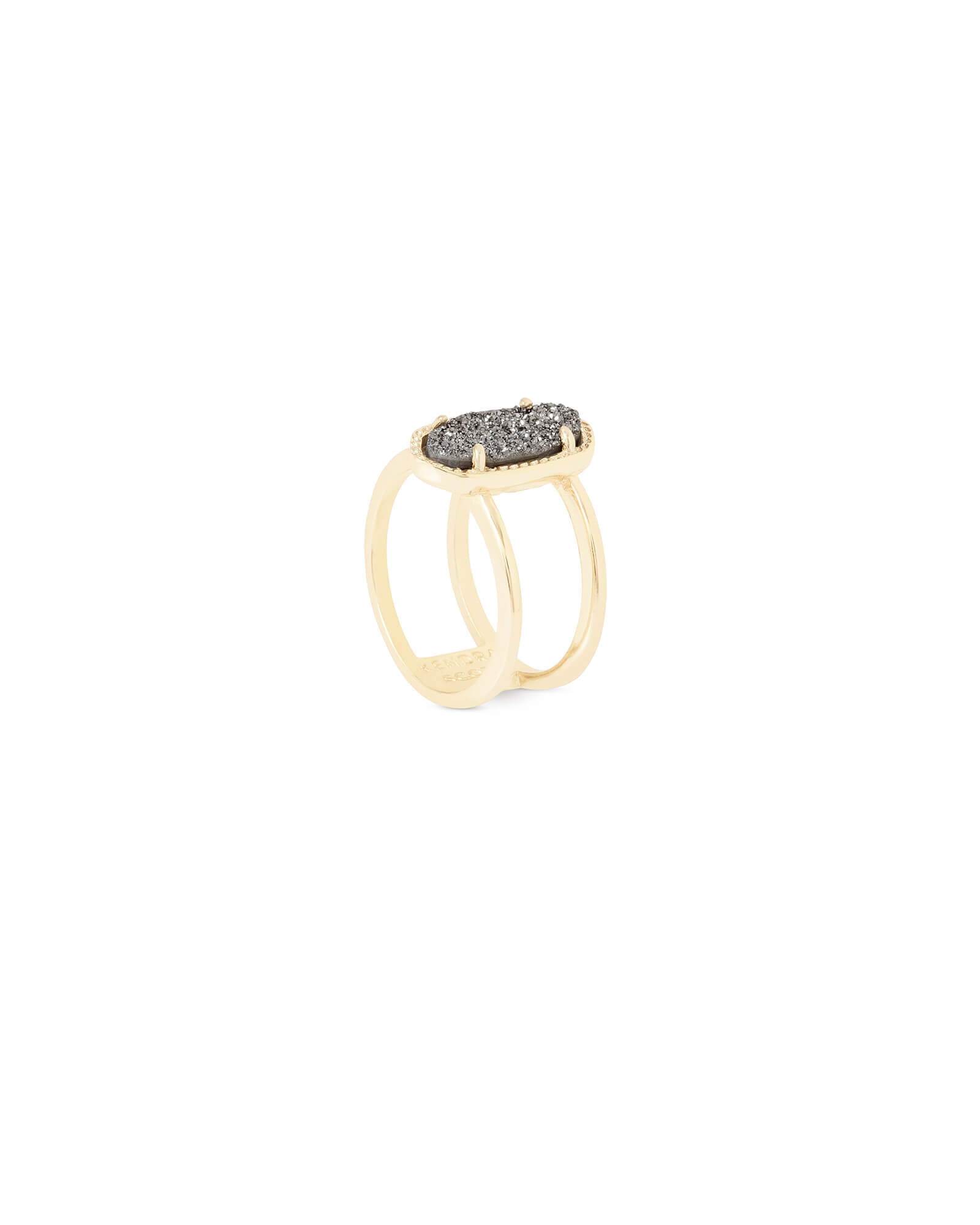 Elyse Ring - Platinum Drusy in Gold