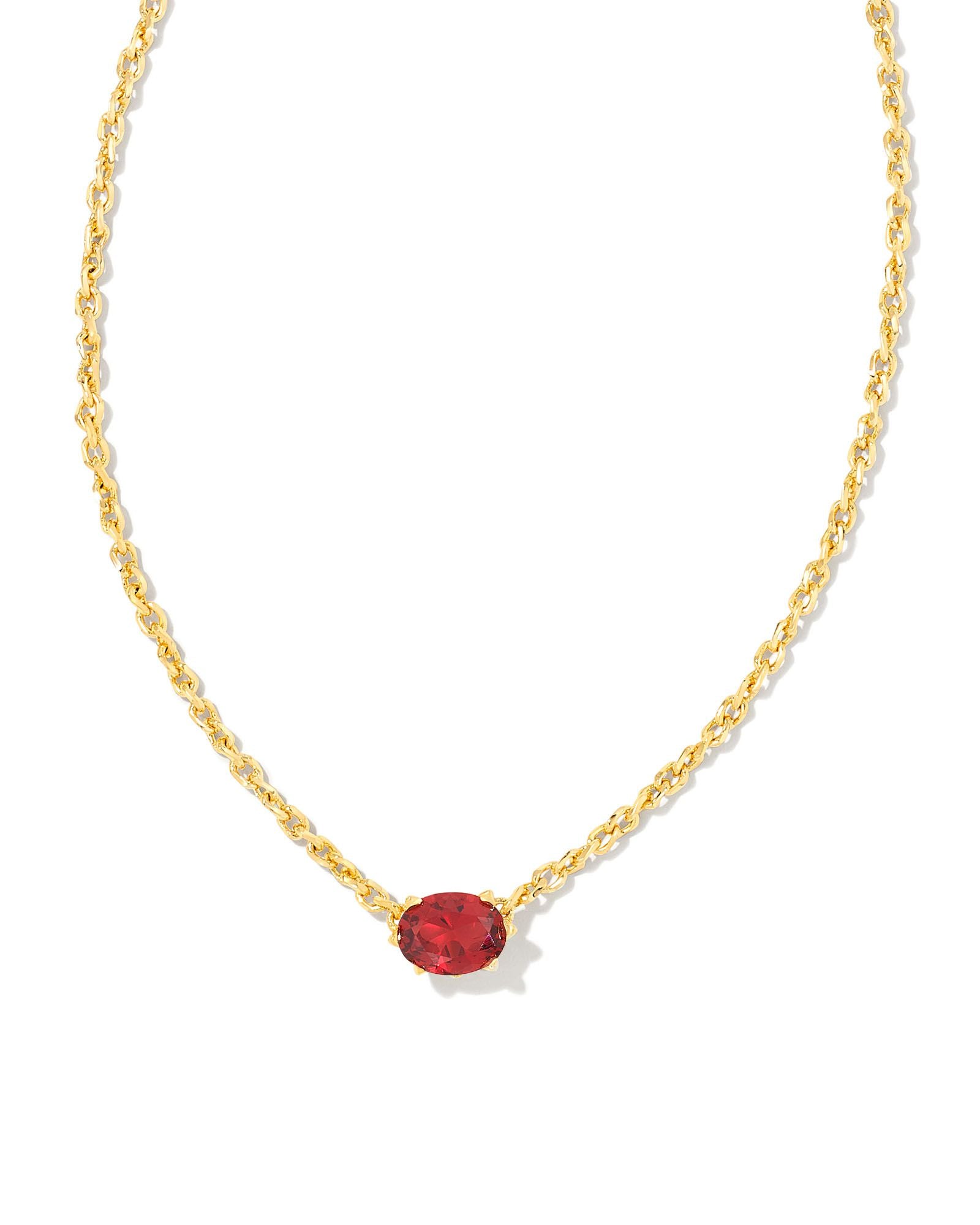 Cailin Burgundy Crystal Pendant Necklace