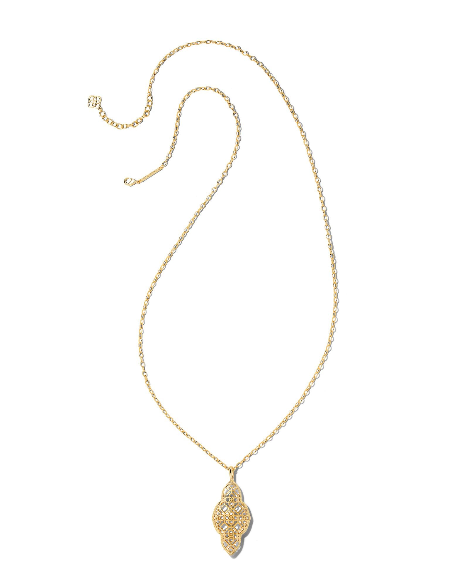Abbie Long Pendant Necklace Gold Metal