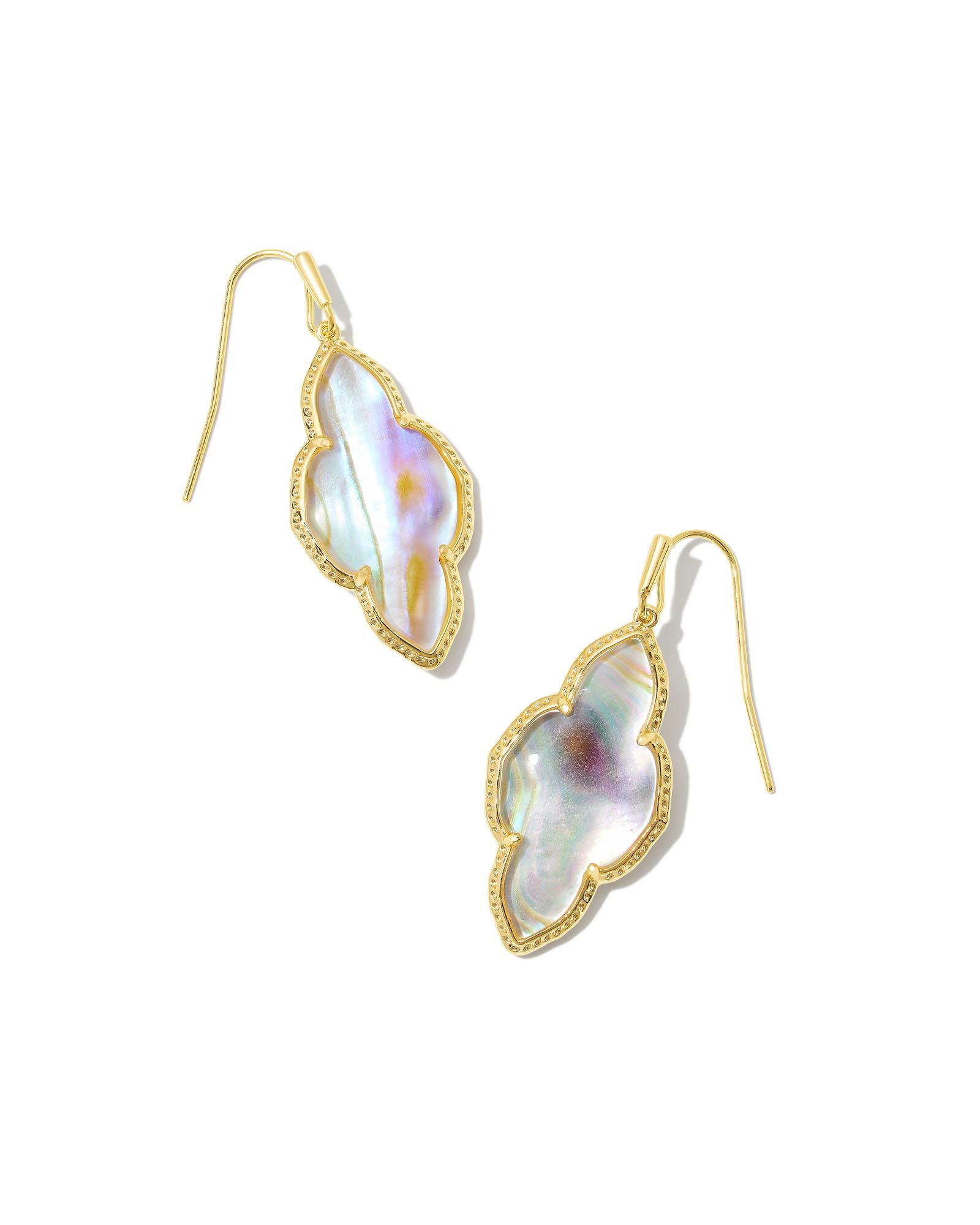Sale Abbie Drop Earrings Gold Iridescent Abalone