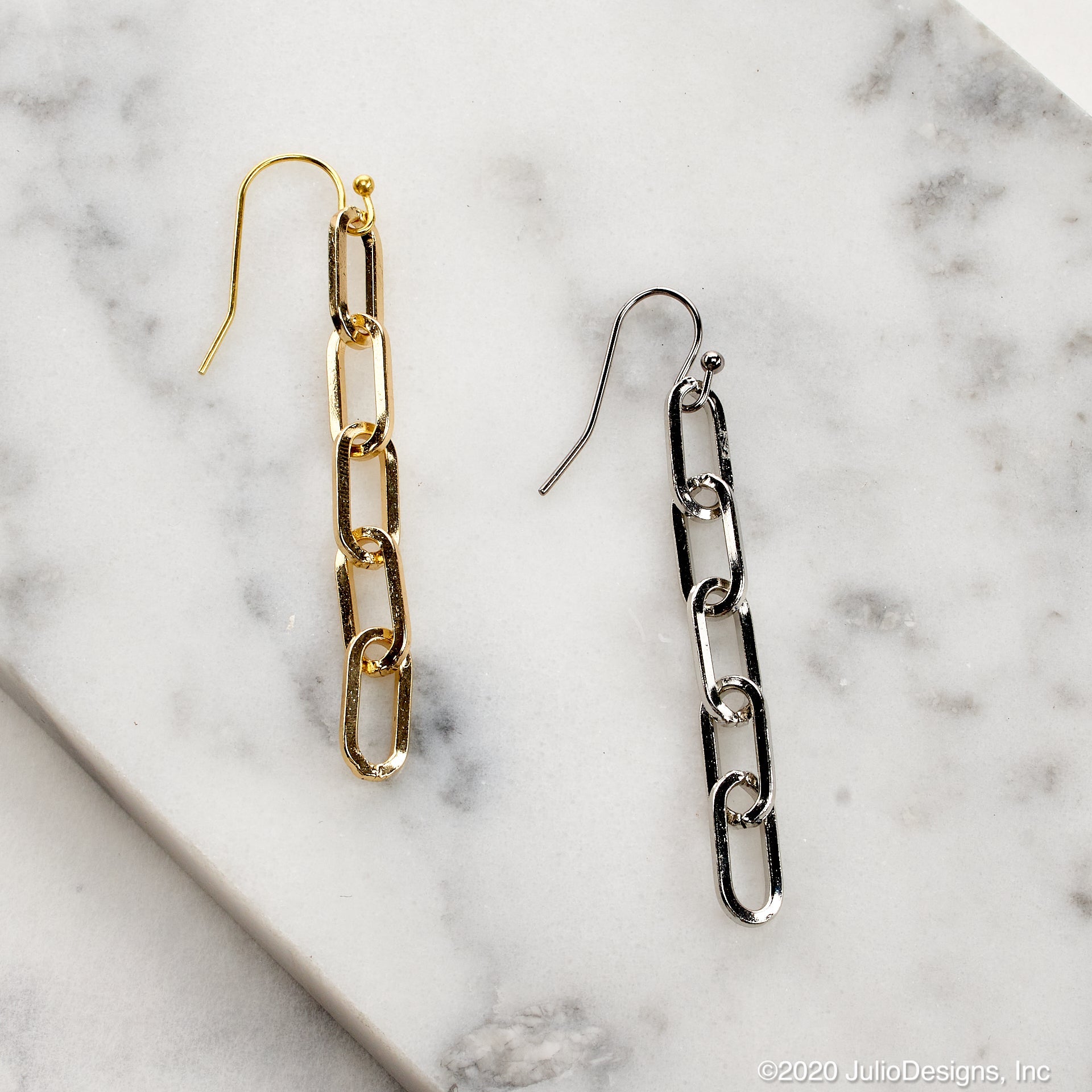 Paper Clip Earrings in Gold or Silver
