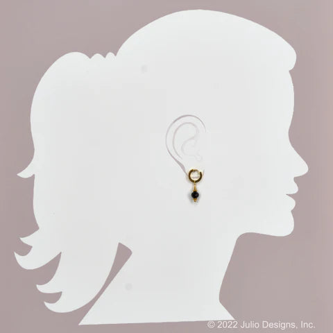 Huggie Earring w/Gemstone Accent