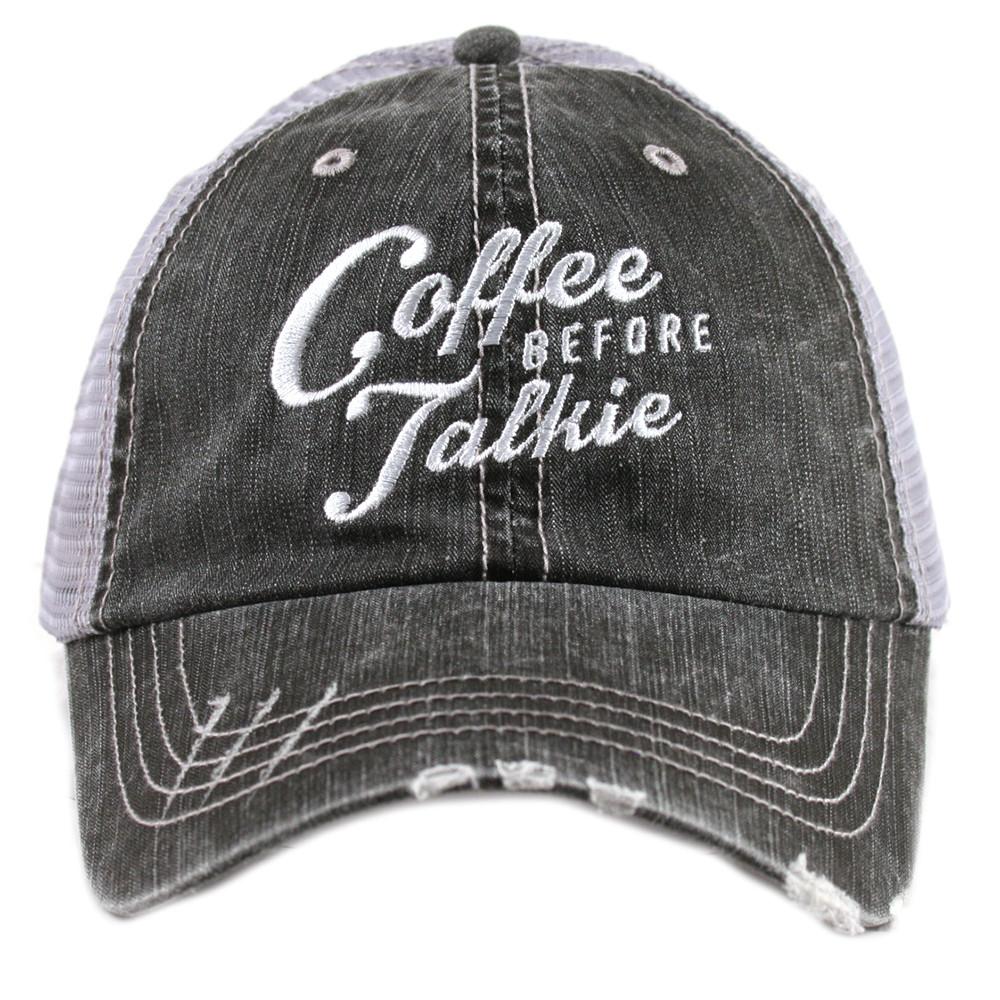 Embroidered Trucker Hats - Coffee Before Talkie