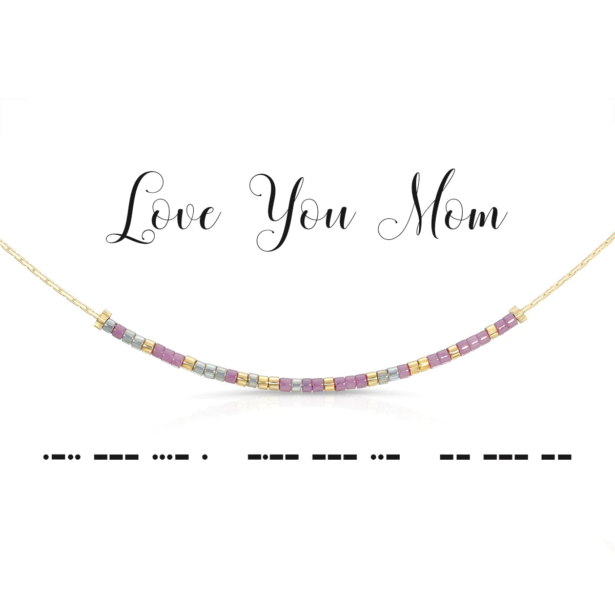Love You Mom Dot & Dash Necklace