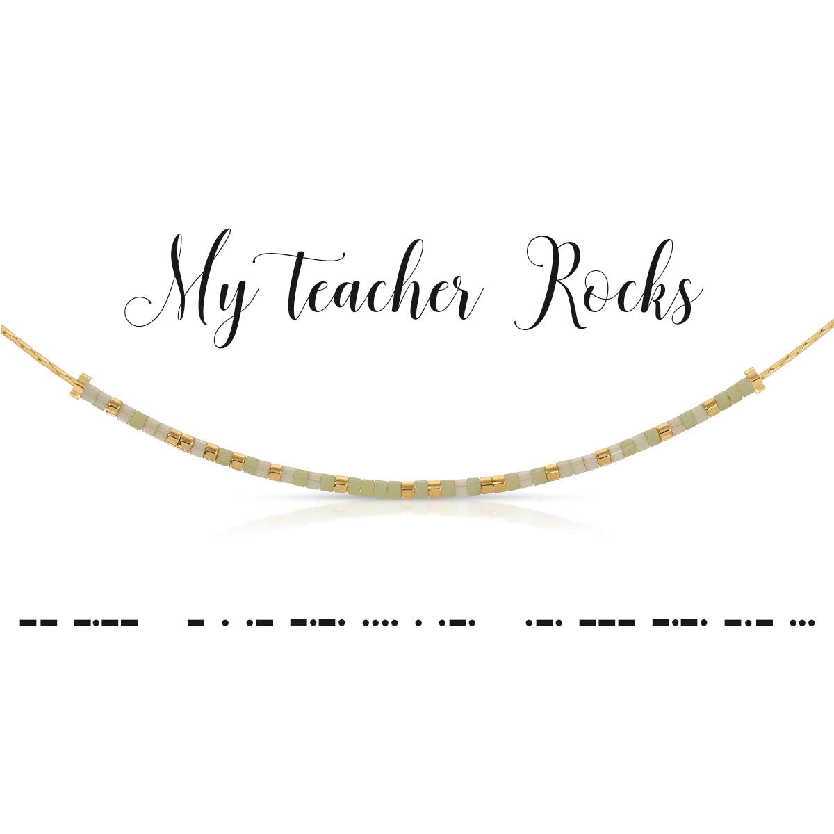 My Teacher Rocks Dot & Dash Necklace