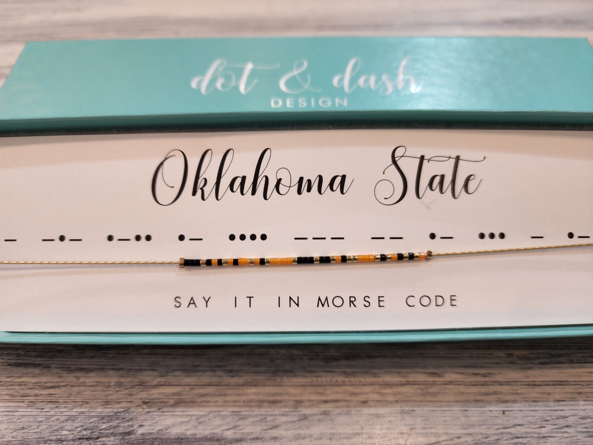 Oklahoma State Dot & Dash Necklace