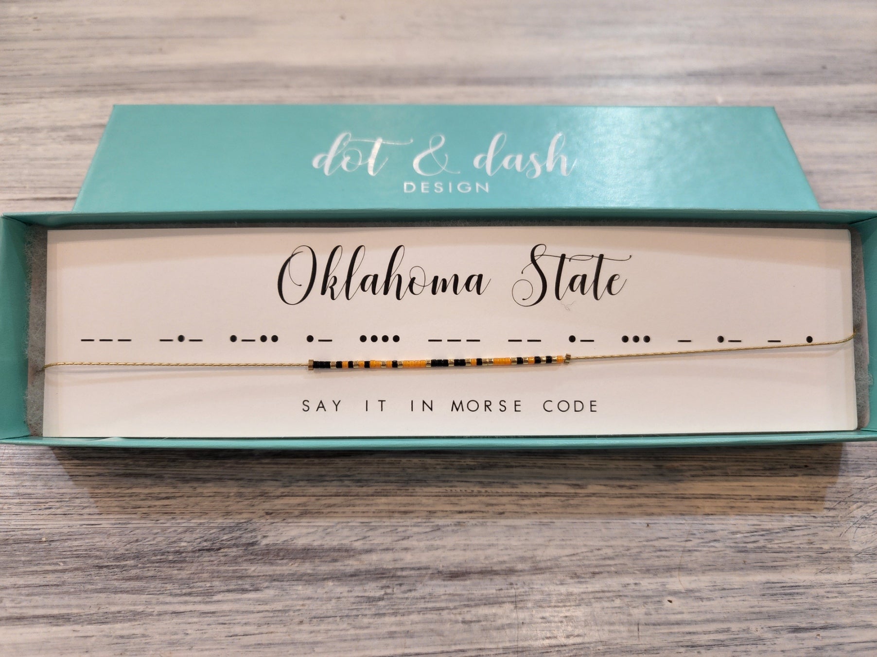 Oklahoma State Dot & Dash Necklace