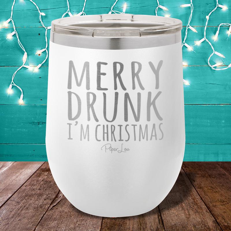 Sale Merry Drunk I'm Christmas Wine Glass - More Colors