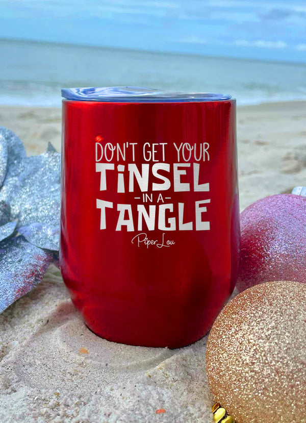 Don't Get Your Tinsel in a Tangle Stemless Wine Cup