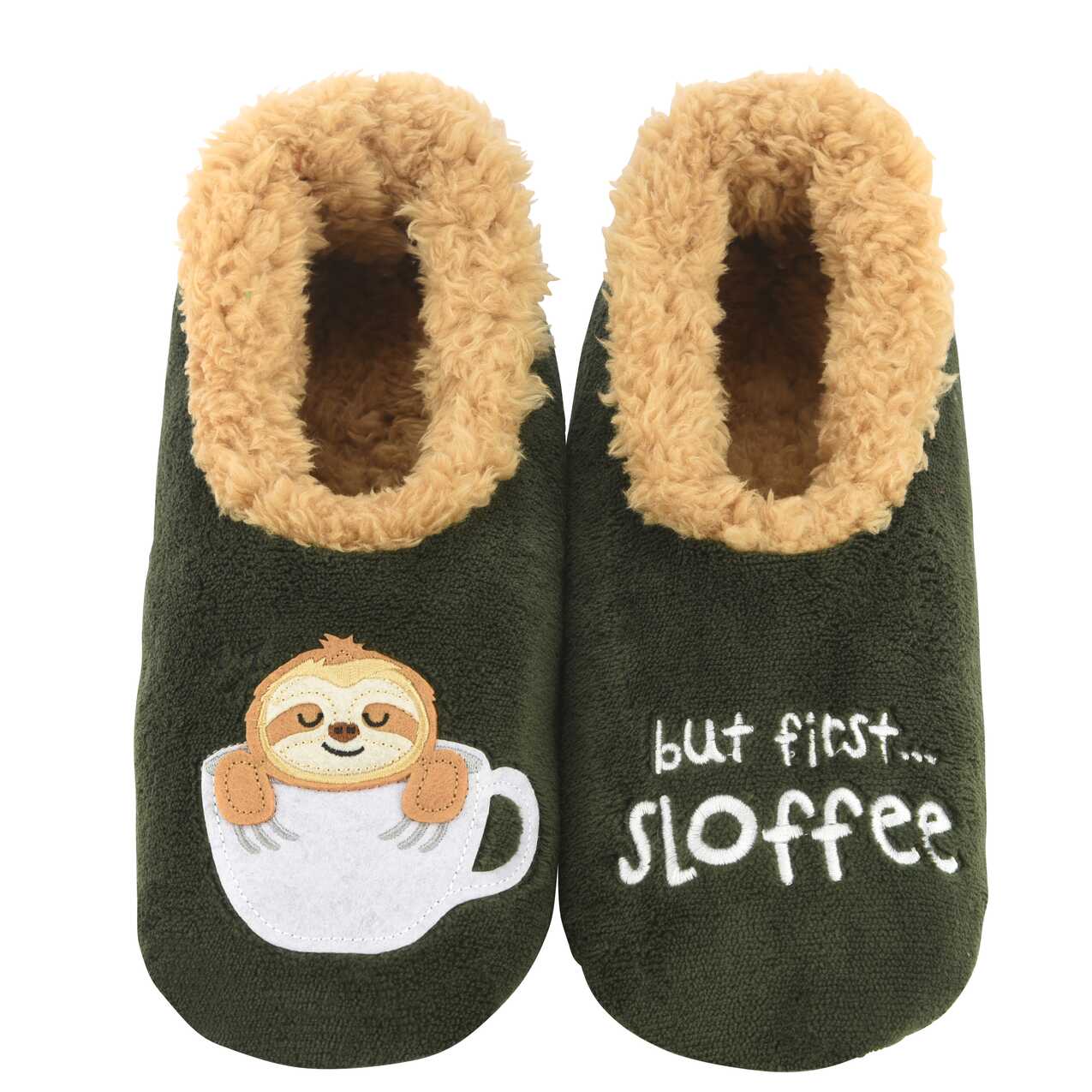 Snoozies But First Sloffee Dark Green