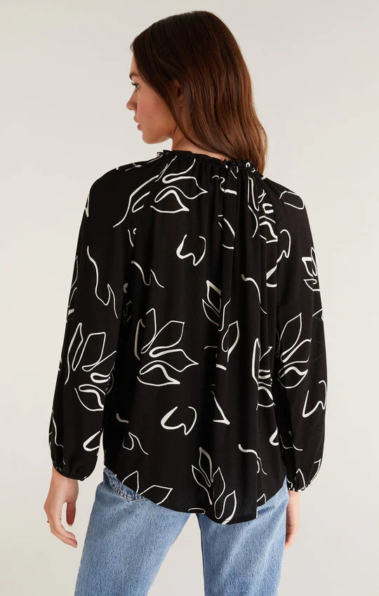 Final Sale Athena Abstract Top Black