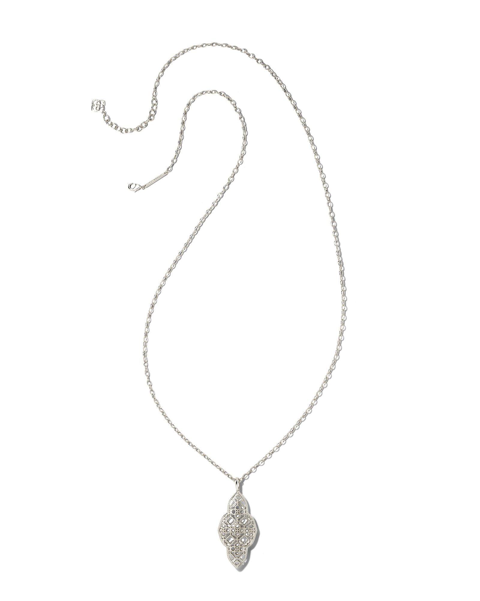 Abbie Long Pendant Necklace Silver Metal