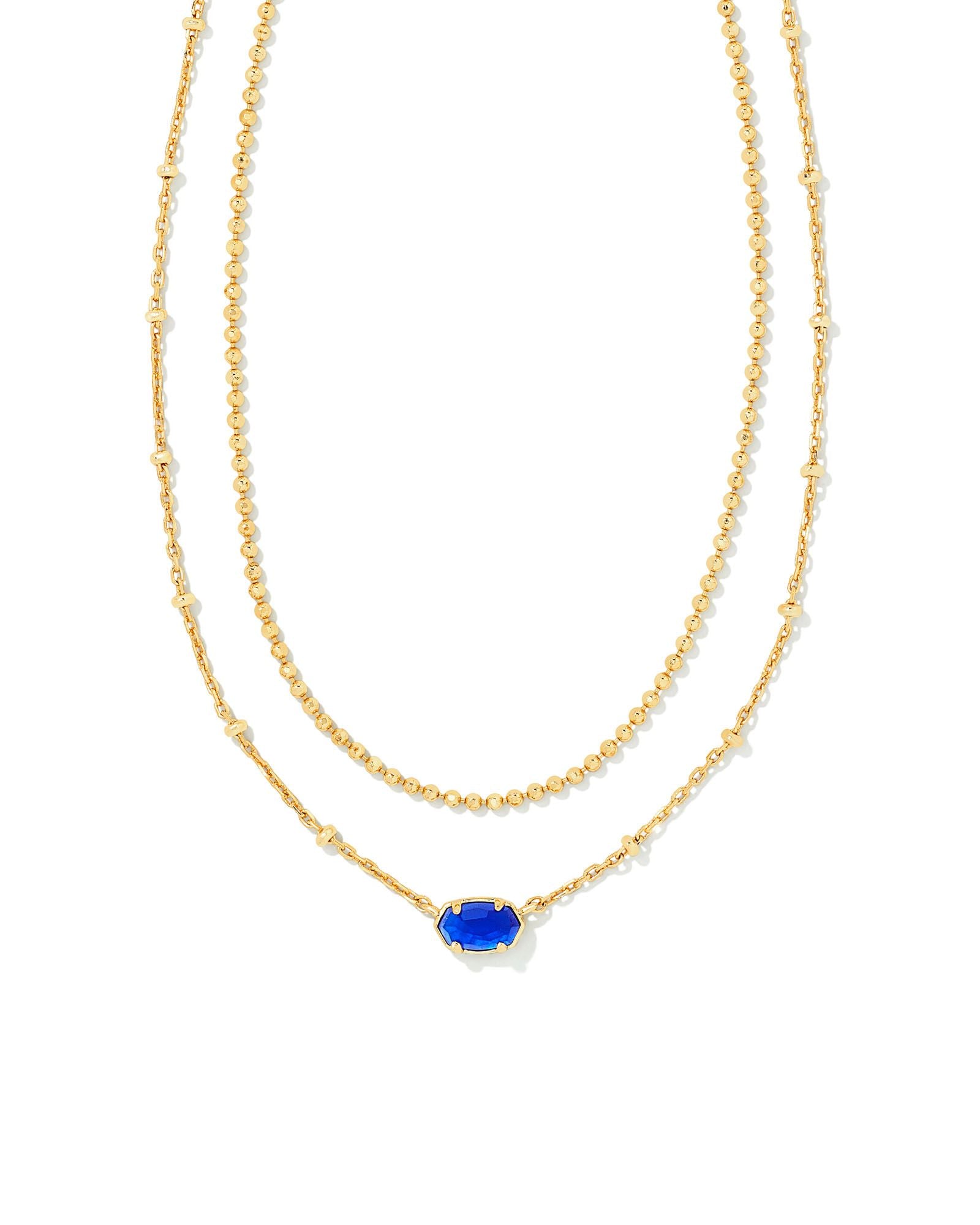 Emilie Multi Strand Necklace Cobalt Blue Illusion