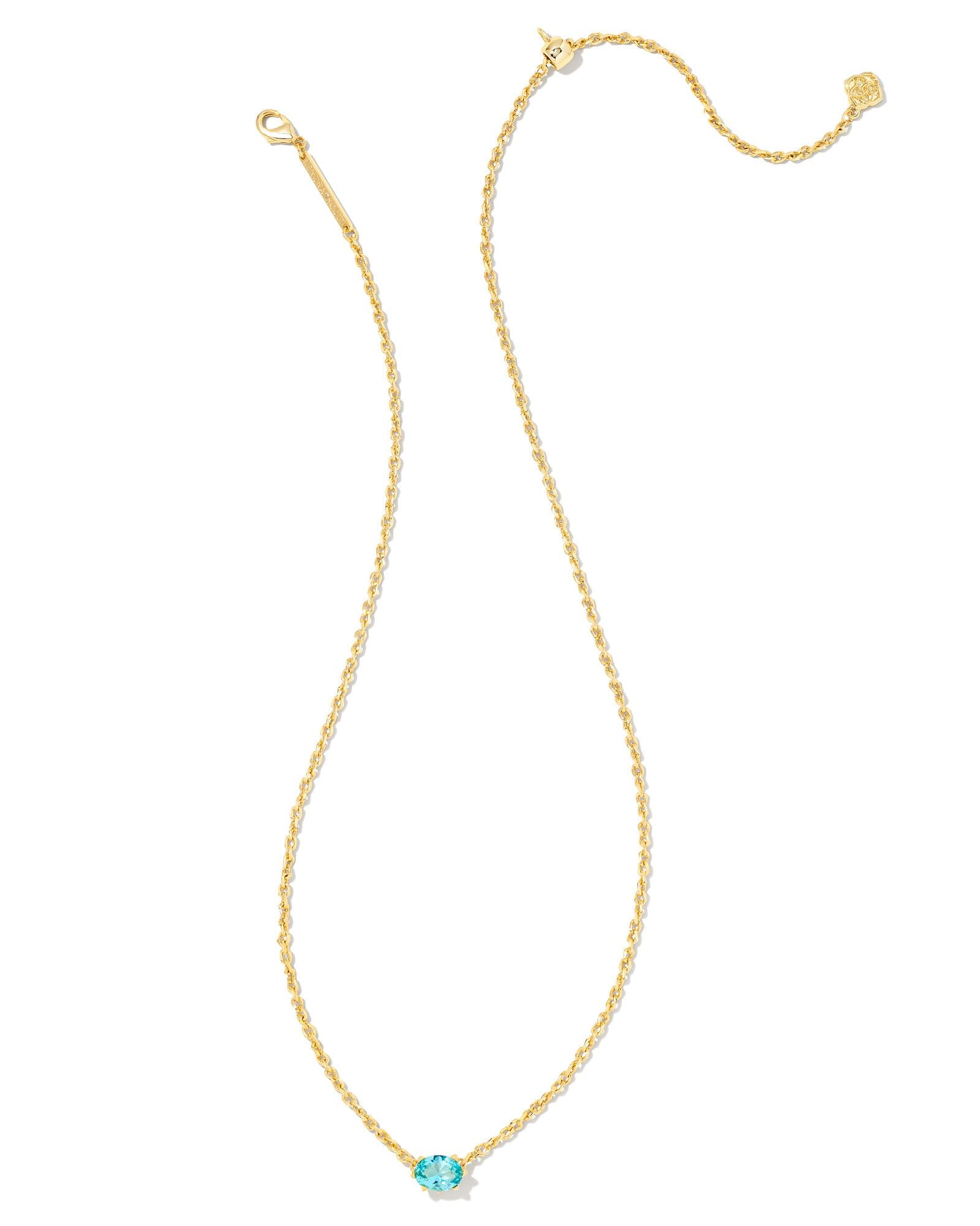 Cailin Aqua Crystal Pendant Necklace