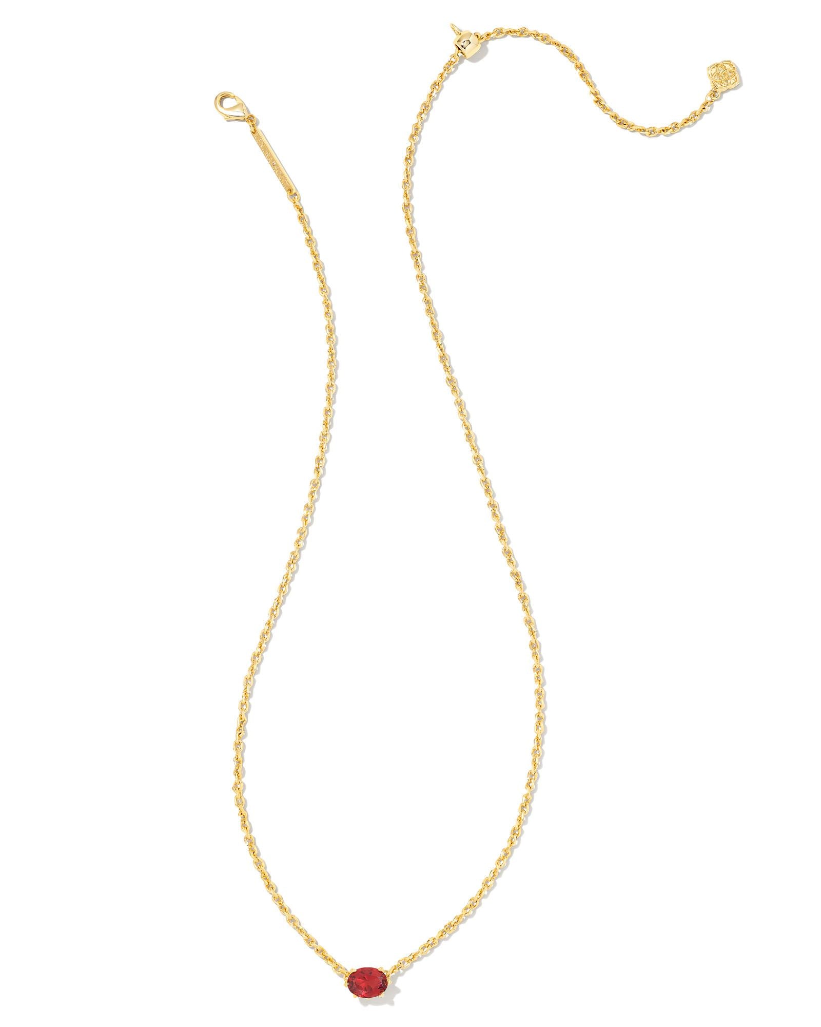 Cailin Burgundy Crystal Pendant Necklace