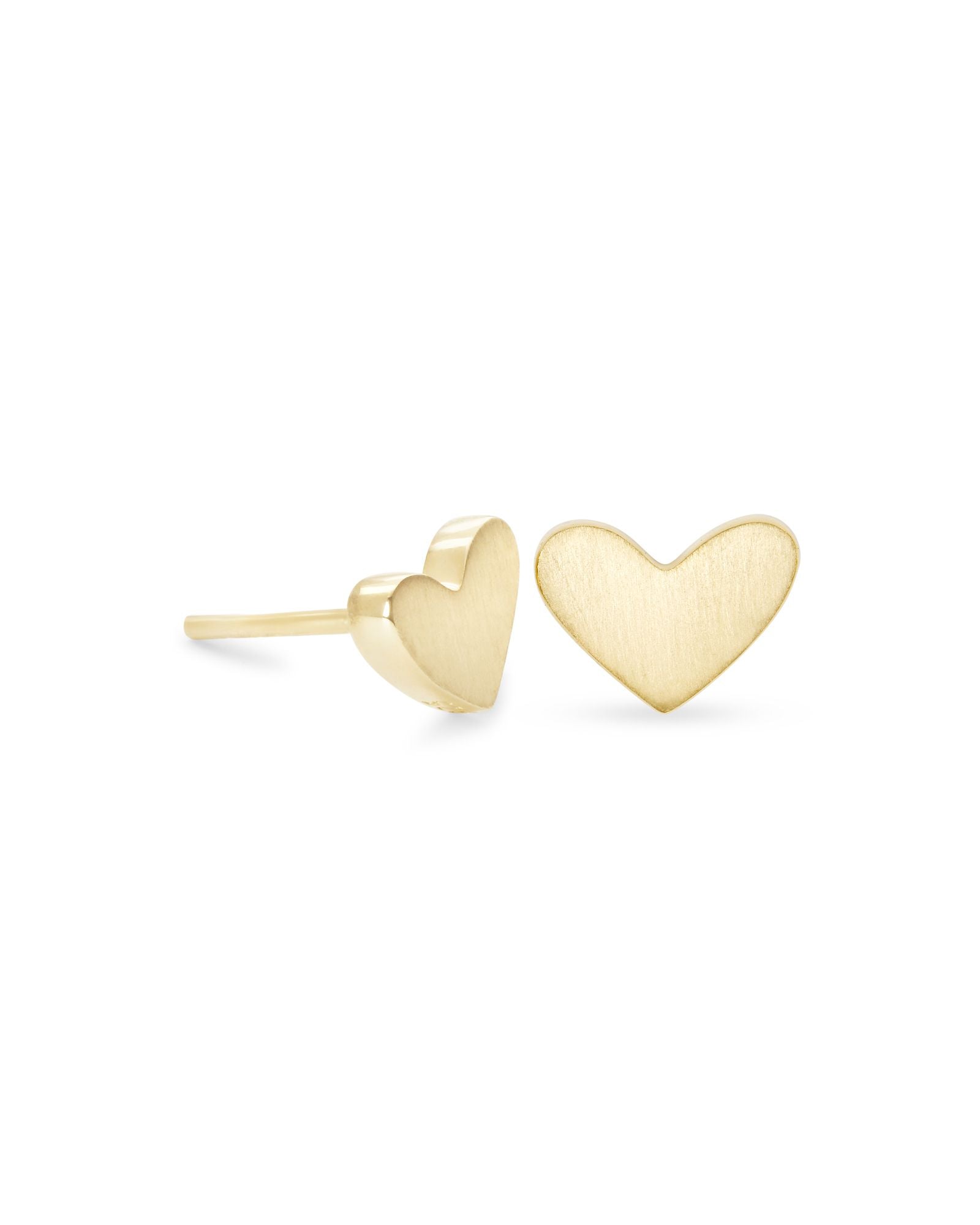 Sale Ari Heart Stud Earrings in Sterling Silver, 18K Gold or Rose Gold Vermeil