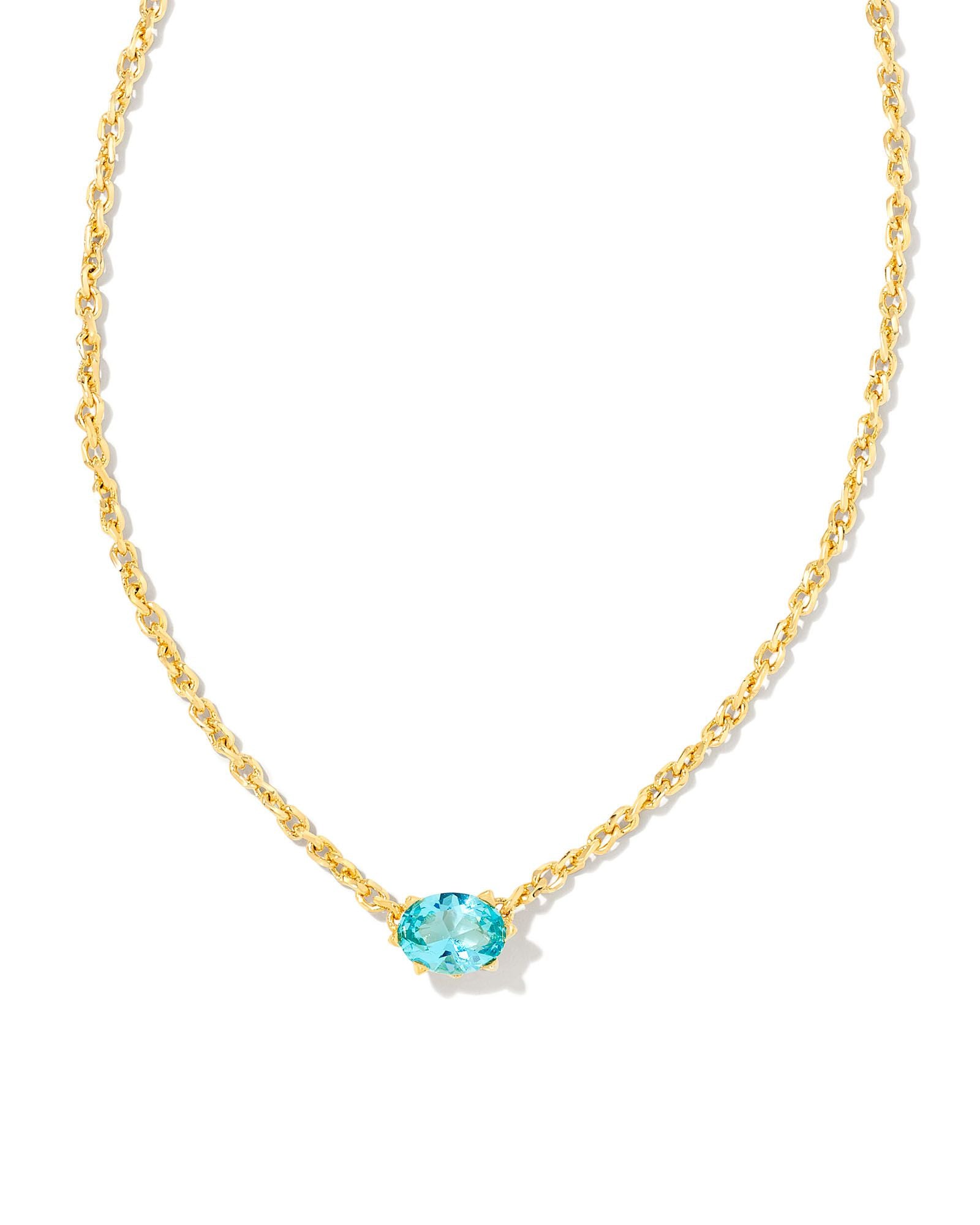 Cailin Aqua Crystal Pendant Necklace