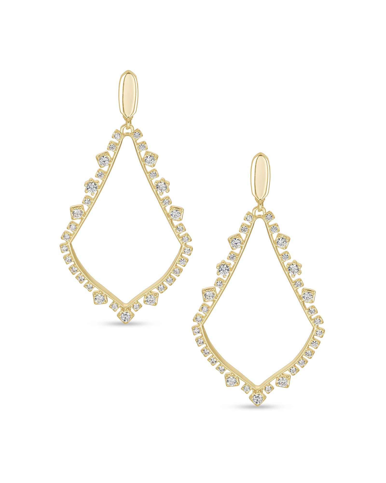 Sophee Crystal Drop Clip Earrings Gold or Silver
