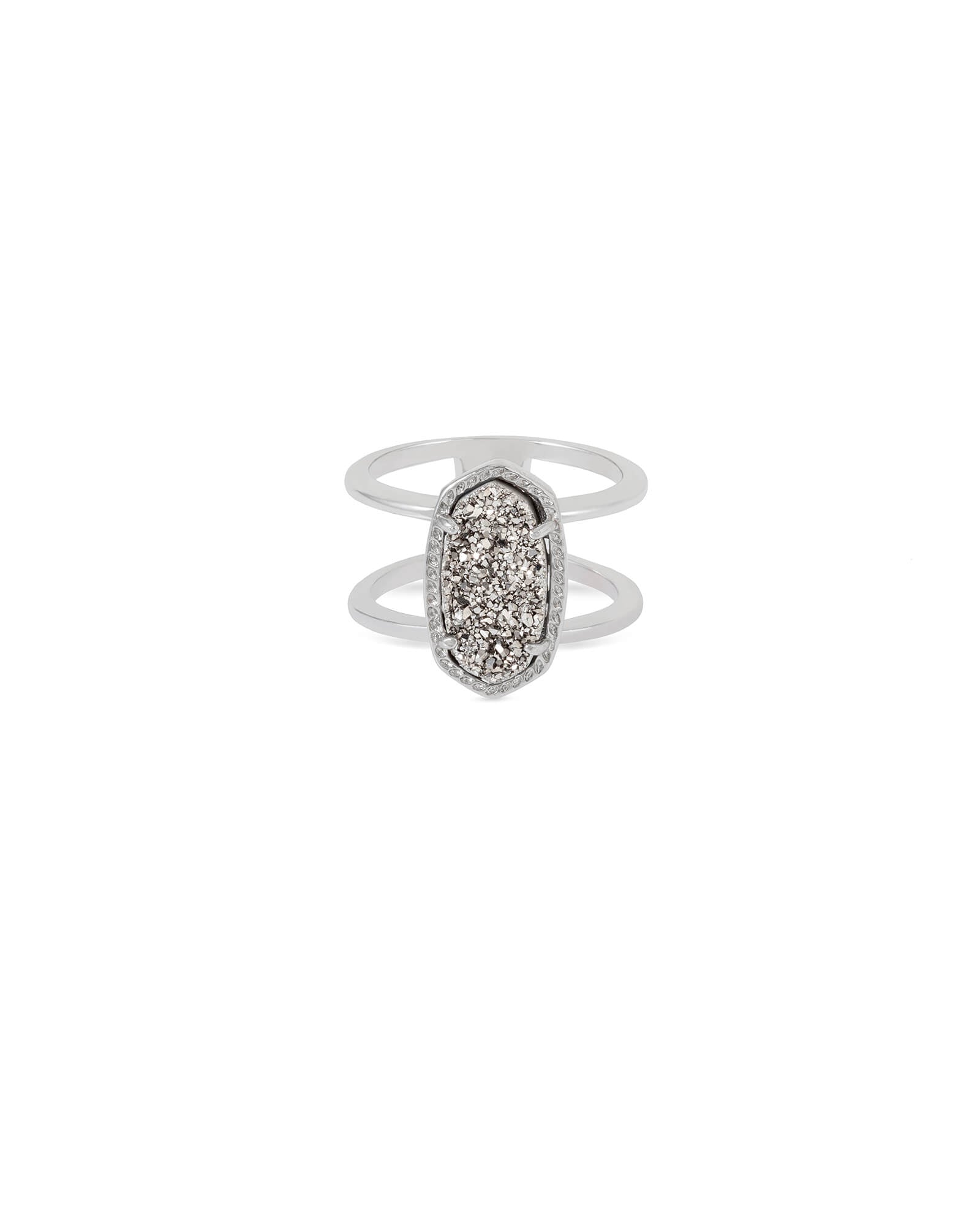 Elyse Ring - Platinum Drusy In Silver