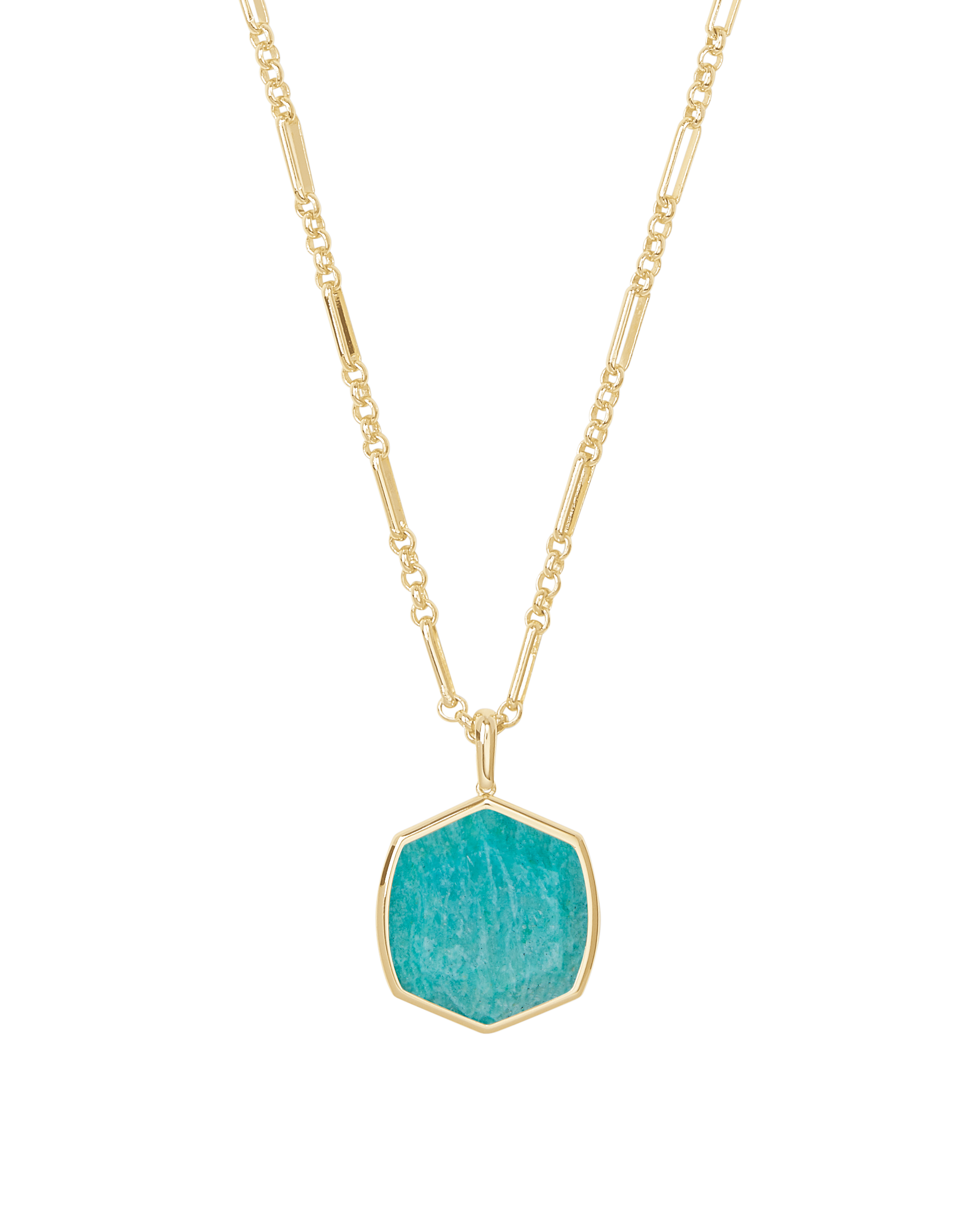 Davis Large Long Pendant Necklace Dark Teal Amazonite