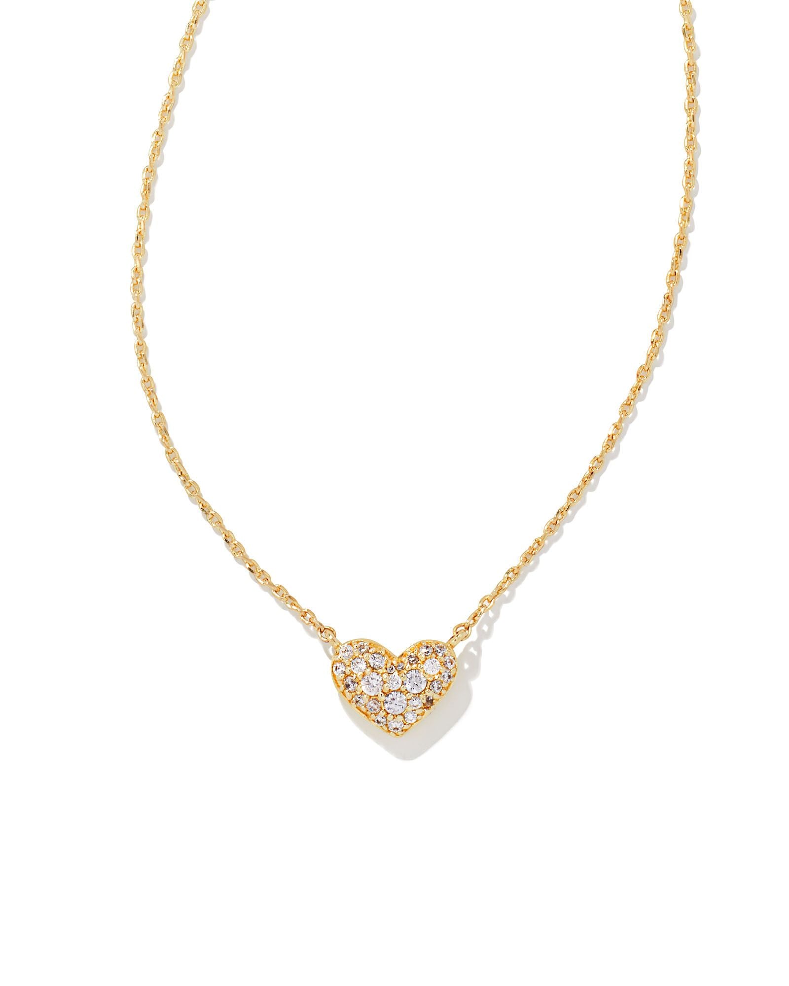 Ari Pave White Crystal Necklace Gold or Silver