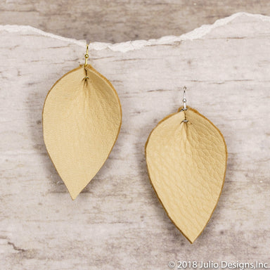 Julio Designs Jewelry - Earrings Tan Final Sale Leather Leaf Earrings