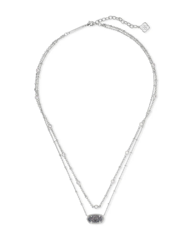 Elisa Multi Strand Necklace Platinum Drusy