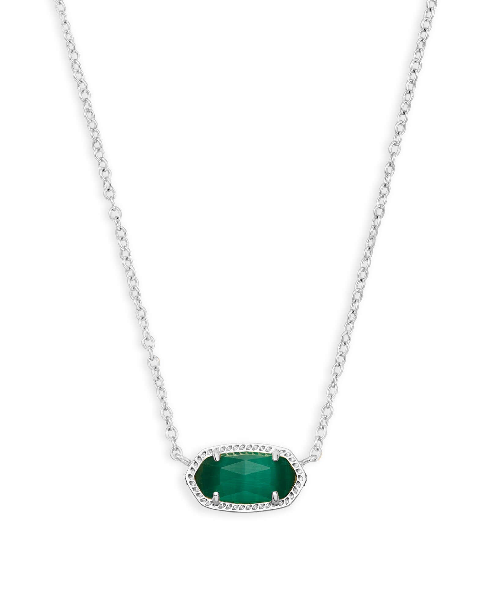 Elisa Necklace Emerald Silver or Gold