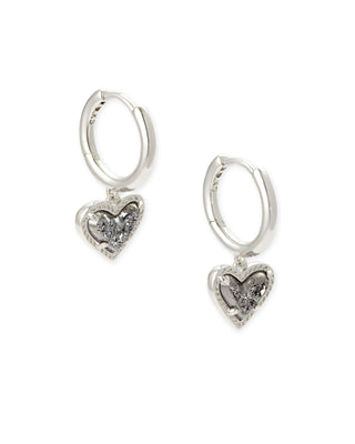 Kendra Scott Jewelry - Earrings Platinum Drusy Silver Ari Heart Drusy Huggie Earring More Colors