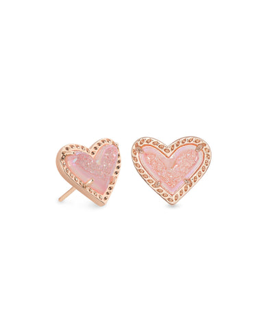 Kendra Scott Jewelry - Earrings Rose Gold Drusy Ari Heart Drusy Stud Earrings - More Colors