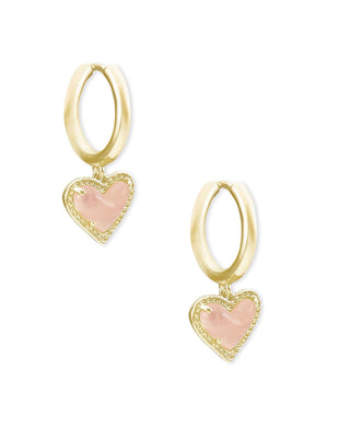Kendra Scott Jewelry - Earrings Rose Quartz Ari Heart Huggie Earring - More Colors