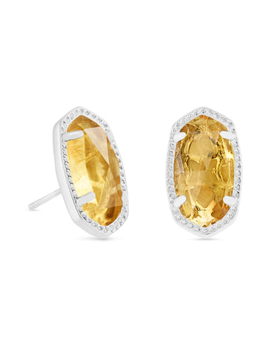 Kendra Scott Jewelry - Earrings Silver Ellie Stud Earrings Citrine Quartz Gold or Silver