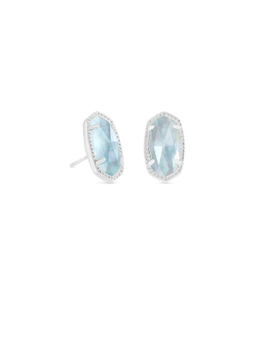 Kendra Scott Jewelry - Earrings Silver Ellie Stud Earrings Light Blue Illusion Gold or Silver