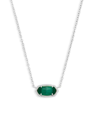 Kendra Scott Jewelry - Necklaces Emerald in Silver Elisa Pendant Necklace Emerald Silver or Gold