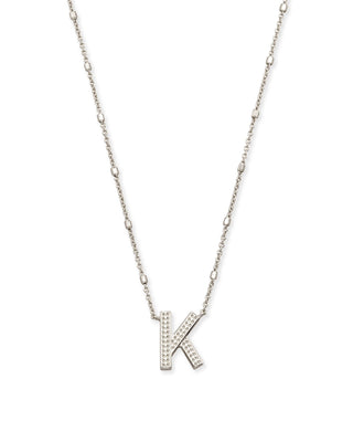 Kendra Scott Jewelry - Necklaces K Letter Pendant Necklace in Silver