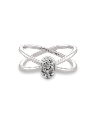 Kendra Scott Jewelry - Rings Platinum Drusy / 6 Emilie Double Band Drusy Ring - More Colors