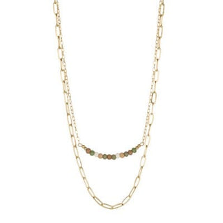 Meghan Browne Style Jewelry - Necklaces Faith Double Strand Necklace Natural Multi Color