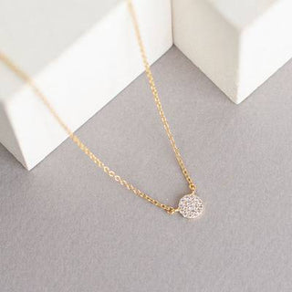 Meghan Browne Style Jewelry - Necklaces Gold Ash Necklace w/Pave Rhinestone Pendant in Gold or Silver