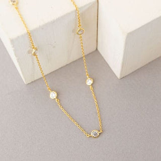 Meghan Browne Style Jewelry - Necklaces Gold Bloom Stationed Rhinestone Necklace in Silver or Gold