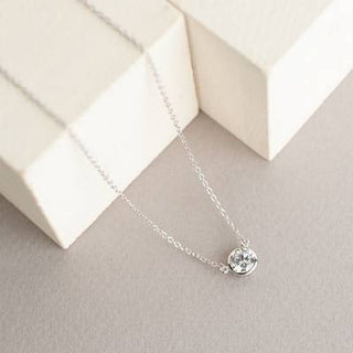 Meghan Browne Style Jewelry - Necklaces Silver Ariana Solitaire Rhinestone Necklace in Silver or Gold
