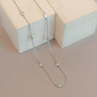 Meghan Browne Style Jewelry - Necklaces Silver Bloom Stationed Rhinestone Necklace in Silver or Gold