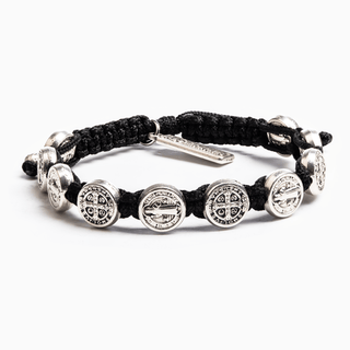 My Saint My Hero Jewelry - Bracelets Silver Black Final Sale Benedictine Blessing Bracelet - More Colors