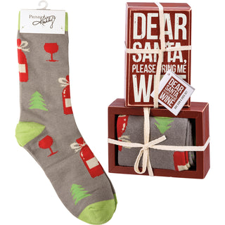 Primitives by Kathy Basics - Socks Box Sign & Sock Set Dear Santa