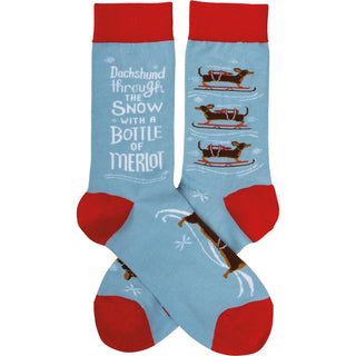 Primitives by Kathy Basics - Socks Dachshund Through the Snow Socks