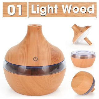 Trendz Mart Home Light Wood Wood Grain LED Humidifier