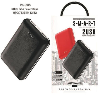Trendz Mart Home - Phone Accessories Black S-M-A-R-T 2 USB Port Power Bank