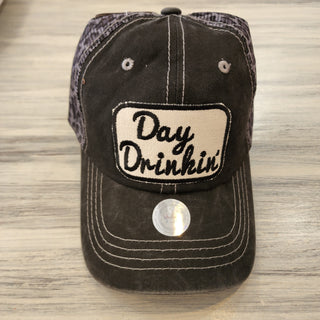 Wild Oates Accessories - Hats Black/Grey Leopard Day Drinking Baseball Hat- More Colors